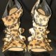 Jaguar print, faux skin high heel/ sandal by 'Corelli' size 10