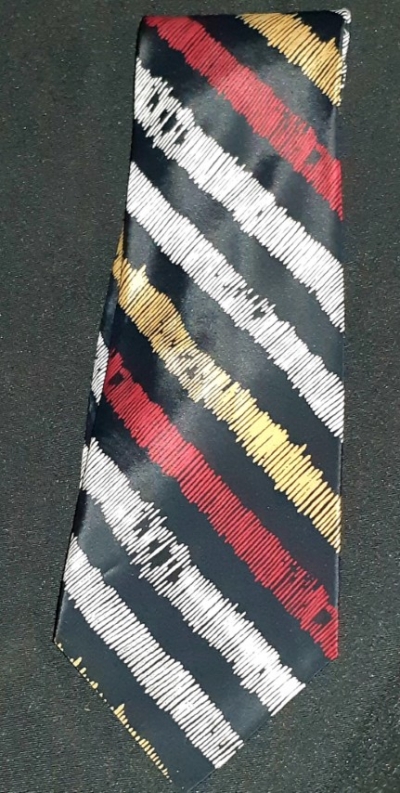 1980's polyester striped tie by 'Cellini'