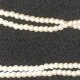 Fine pearl look plastic beads, 65cm, cream