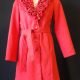 Red poly/wool Trench coat by 'Teaberry' size 10