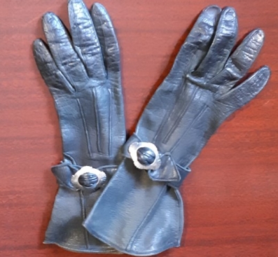 1940's Black Leather gloves, XXS
