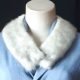 Vintage Detachable fur Collar, pale grey,