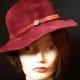 1940's Velvet Maroon Hat, size 56cm