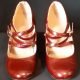 Imitation maroon Patent leather Mary Jayne shoe by 'Rivers' size 37