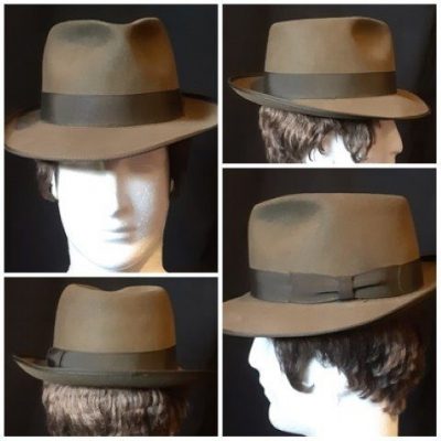 1950's Fedora, Dark Olive, felt, size 51cm.