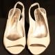 Sling back patnet leather heels, camel, by 'Paolo Bondiui' size 40
