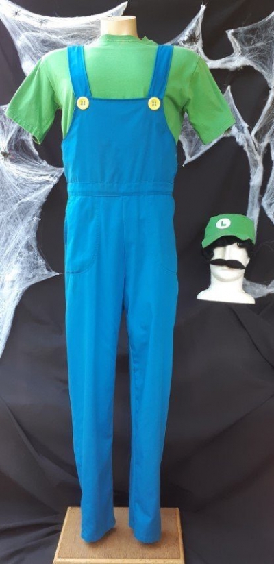 'Mario Bros Luigi' Deluxe costume, poly/cotton size M