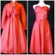 'Leon Haskin' 1980's taffeta Red Dress and Jacket, size 10