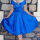 1950's Satin Cocktail frock, electric blue, handmade, size 10