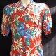 Hawaiian Shirt red Palm print, Made in Hawaii, rayon size XL