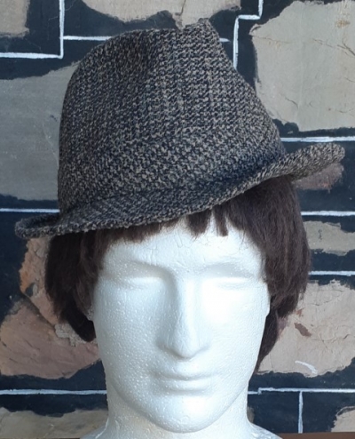 Vintage Wool Tweed Fedora, by 'Chic', size 56cm, S