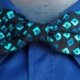 Bow tie, Black & aqua print, polyester, metal clip.