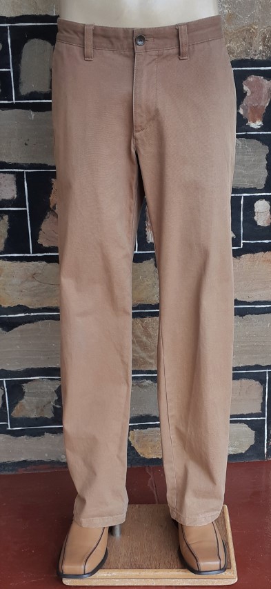 'Witchery Men' Cotton Drill Pants, Caramel, straight leg, size 32"