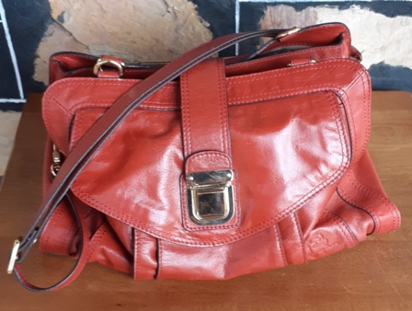 'Tilkah', Rusty Red Slouch handbag, leather, 24cm x 36cm x 15cm