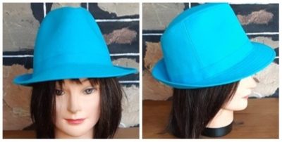 Fedora hat, aqua, cotton, 57cm
