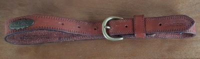 Leather belt, 1970's, brass buckle, Tan, Made in Australia by 'Gumboots', size XS