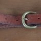 Leather belt, 1970's, brass buckle, Tan, Made in Australia by 'Gumboots', size XS