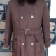 Car Coat, 3/4 length, Brown, with faux fur collar & removable lining, polyester, by 'Gascon', size L