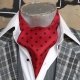 Cravat, Maroon/black polka-dot, satin, USA imported.