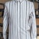 Retro inspired Striped shirt, white/ grey, poly/cotton by 'Jonathon Adams' size L-XL