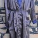 Dressing Gown, Navy Polk-dot, 1960's, by 'Smartex', Australia, Polyester, size XL