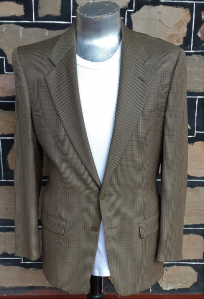 Checked Blazer, khaki, polyester, by 'Sidi', of Italy, size M