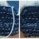 Evening bag, black beaded, by 'Lanza' of Italy, small