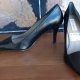 'Dianna Ferrari' Black Leather Pointy Toe Pumps, size 8