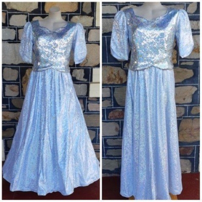 'Fairy Godmother Gown', silver, polyester, handmade, size 12