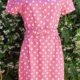 1960's Original Shift dress, Pink/white Polka-Dot, Handmade, size 8-10