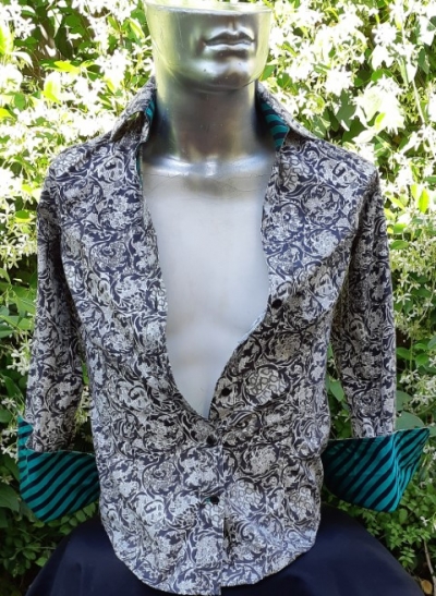 Paisley Print shirt, black/cream, by 'Ben Sherman' size XXS