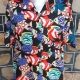 Hawaiian Print Shirt, polyester, black fish, by 'Segments' size M-L