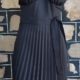 1950's, Halter Neck Dress, Black, sun ray pleat, rayon, from Europe, size 10