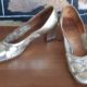 1960's Gold, Patent Leather Pump, by 'Meschell Faris of France', size 9.5