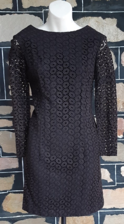 1960's Mod Dress, Black,cotton, By 'Sporl & Martin KG', Europe, size 6