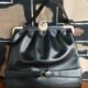 1950's, Vintage Leather Tote Bag, black, large