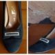 1960's Heels, Black, Satin Upper, Leather Sole, by 'Footrest' size 7.5b