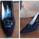 1960's Vintage Heels by 'Jane Debster', Suede, black, size 7b