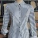 Shirt, navy/white, pinstriped, cotton, by 'W.Lane' size 14