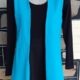 Tunic top, 1960's, aqua, polyester, size 12