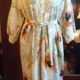 Vintage Dressing Gown/kimono, Rayon, Japanese Print, handmade, one size