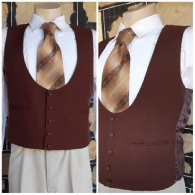 1970's Waistcoat, Brown, by 'Glenford' Sydney, wool/polyester, size M