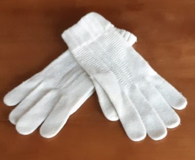 Gloves, acrylic, cream, size Small