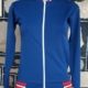 Vintage Cropped Track Top, Zip front, Navy/white/red, size XS