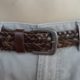 Vintage, Plaited Leather Belt, Made in India, size adjustable to fit S, M or L