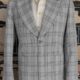 1970's Checked Blazer, Grey/brown, Wool, Made in England, size M