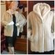 Vintage Faux Fur, 3/4 length coat, cream, polyester, size 14