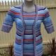 1970's Twin Set, Multi-coloured stripes, knitted acrylic, by 'Myer' size S