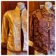 1960's Cheongsam Jacket, Brown/Yellow, Satin, size 16