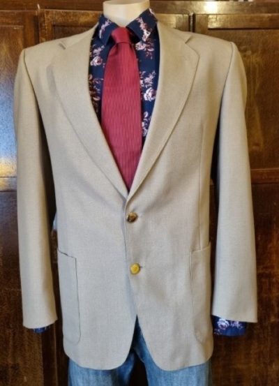 1970's Blazer, Taupe, Wool/poly, by 'Stafford Ellinson International', size L-XL